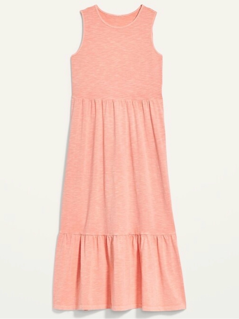 Old Navy Coral Sleeveless Tiered Maxi Dress